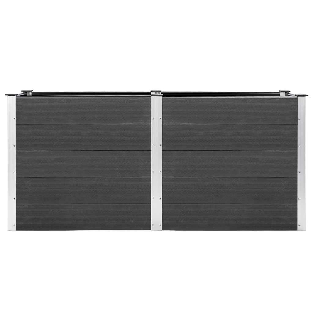 Jardinera para jardín, 200 x 50 x 91 cm, WPC, gris, duradero, para hierbas y flores, resistente a la intemperie, resistente a las heladas, con almacenamiento de agua, adecuado para balcón