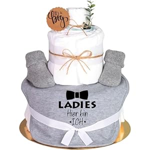 Trend Mama Grau Junge Windeltorte 'Ladies Hier Bin Ich'