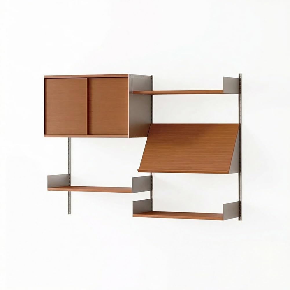 Rygcrud Estantería De Pared, Estantes Flotantes para Librería, Estantes De Almacenamiento con Soporte De Riel Estándar Ajustable, Estantería para Libros para Salón, Dormitorio(90x120cm)