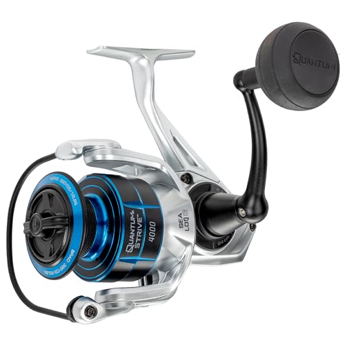 Quantum Strive Spinning Fishing Reel Size 4000 Reel 4+1 Bearings 6.2:1 Gear Ratio Rigid Aluminum Frame Graphite Rotor Sealed Design