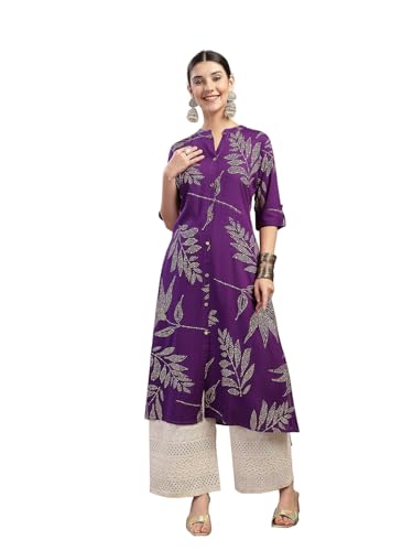 Image of Stylum Women's Floral Printed Rayon A-Line Kurta