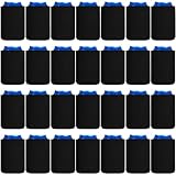 CHENGU 80 Pieces Can Coolers Soft Insulated Soda Cover Coolies Blank Can Covers Collapsible Can Cooler Sleeves Plain Can Sleeves for Soda Beverage DIY Customizable Weddings Party(Black)
