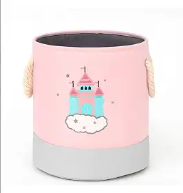 Cesto Organizador Infantil em Forma de Castelo Portátil – Armazenamento de Brinquedos e Acessórios de Bebê – Decoração Lúdica para Quarto Infantil – Dobrável e Leve - Castelo