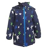  Outburst - Jungen Softshelljacke Regenjacke Winddicht und Wasserdicht 10.000mm Wassersäule, dunkelblau Sterne - Größe 80