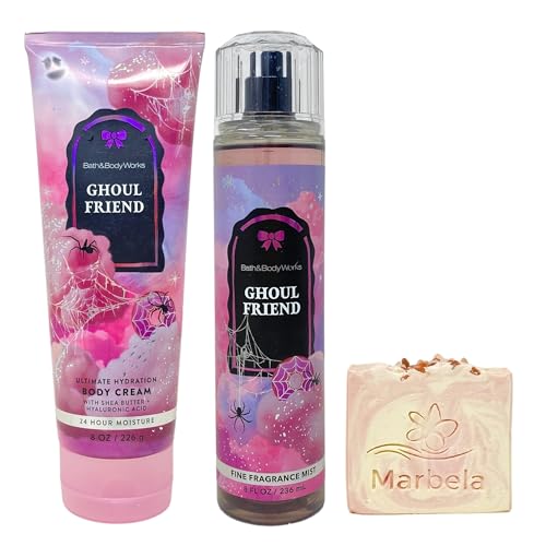 Bath & Body Works Ghoul Friend Body Cream and Fragrance Mist Duo Set with a Himalayan Salts Springs Sample Soap
