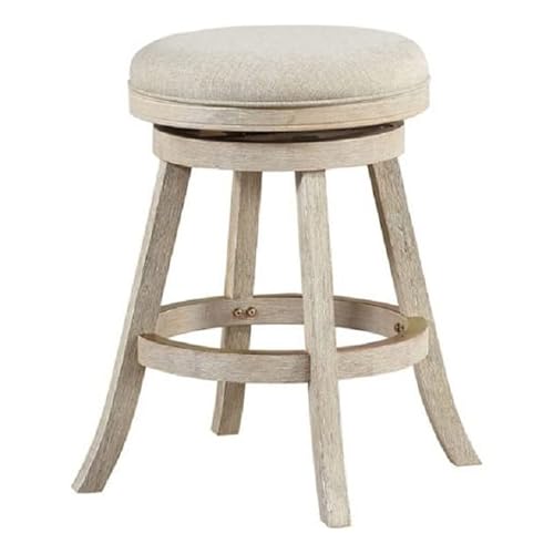 Boraam Fenton Swivel Counter Stool [Ivory Wire-Brush] #TOP19