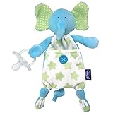 Chicco Pocket Buddies Soft Pacifier Holder-Lovey, Soothing Plush Toy Animal 0m+, Elephant