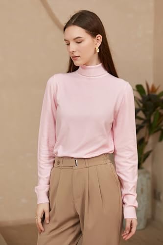 Image of SANGTREE Women's Turtleneck Sweaters Long Sleeve Pullover Tops | Breathable Lightweight Fabric| Fall Winter Fashion Outfits| Perfect for Daily,Office,Vacations,Holiday,Family Gatherings Etc.