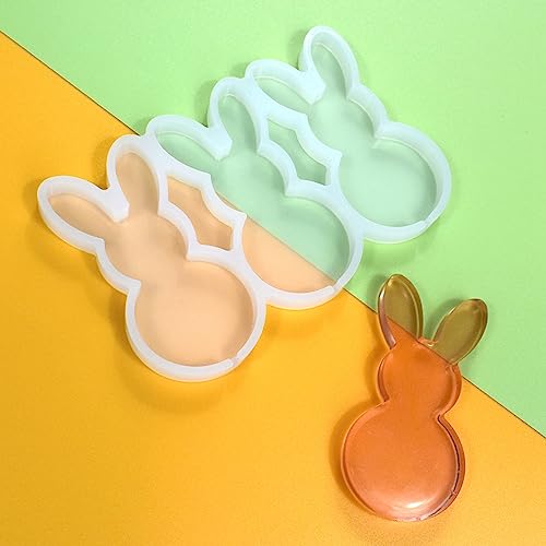 mostsom Silicone Lollipop Molds,Chocolate Candy Mold Lollypop Sucker Molds Flower Honeycomb Chocolate Hard Candy Molds No Sticks 2PCS (I_ Rabbit)