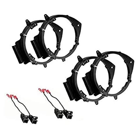 ASC Audio 2 Pair 6+-Inch 6" 6.5" 6.75" Car Speaker Install Adapter Mount Bracket Plates w/Speaker Wire Connectors Compatible with Select GM GMC Vehicles- See below for compatible vehicles Cover