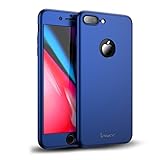 iPhone 7 Plus Case,Rebex & Ipaky All-around Protective Cover [Thin Fit] [Anti-Scratch] Dual Layer Hard Case With Tempered Glass Screen Protector For iPhone 7 Plus (Blue)