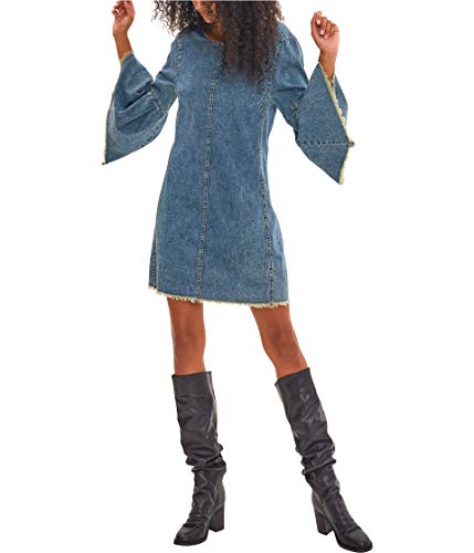 Free People Reckless Life Denim Dress Medium Indigo 2