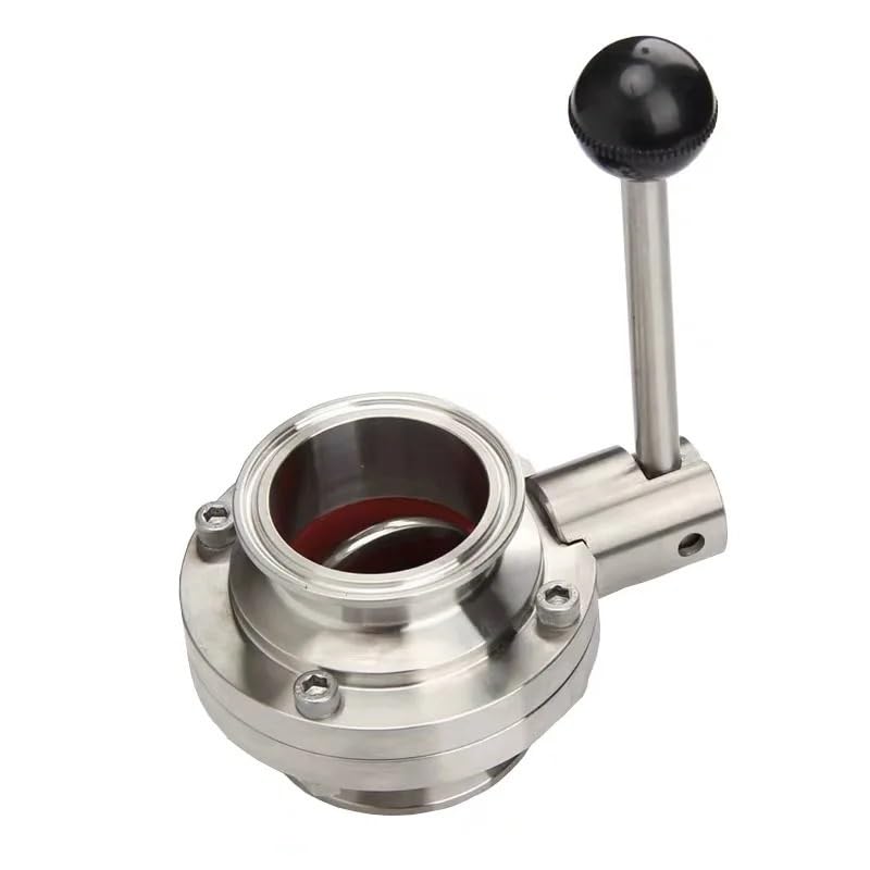 Válvula sanitaria de acero inoxidable SS304, 1-1/2 ", 38mm, 1,5", triple abrazadera, válvula de mariposa, cerveza casera, producto lácteo, 1 ud.