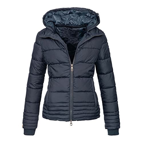 IKAXIYO Casaco Feminino de Manga Longa Tipo Curto Cor Sólida Inverno Jaqueta Feminina com Capuz Casa