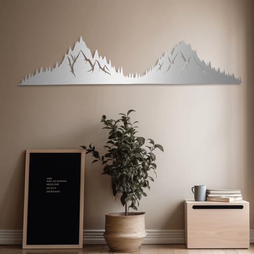 Décoration murale métal moderne salon grand format horizontal blanc 150cm - 5
