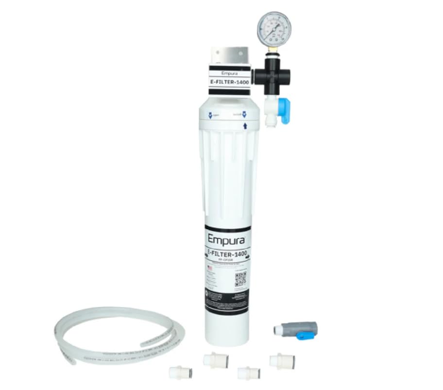 EMPURA 4.5" Water Filter Cartridge | Replacement Filtration System for Restaurants Beverage | 1,400 lbs Daily Production, 2 GPM 0.5 Microns, 4.25"W x 3"D x 21"H, NSF (Compatible: Ice Maker Machine)
