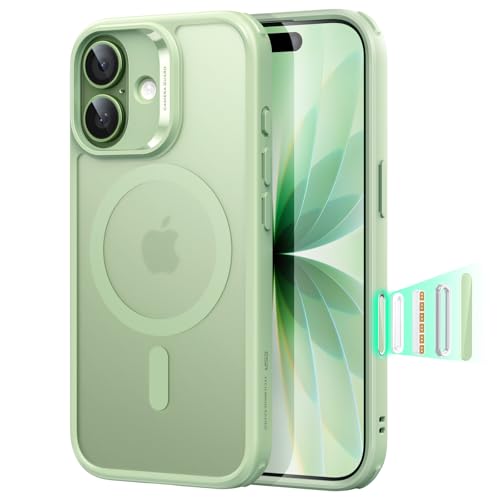 Image of ESR for iPhone 17 Case, Camera Control Cover, Compatible with MagSafe, Shockproof Military-Grade Protection, Magnetic Phone Case for iPhone 17, Classic Hybrid Case, Frosted Light Green