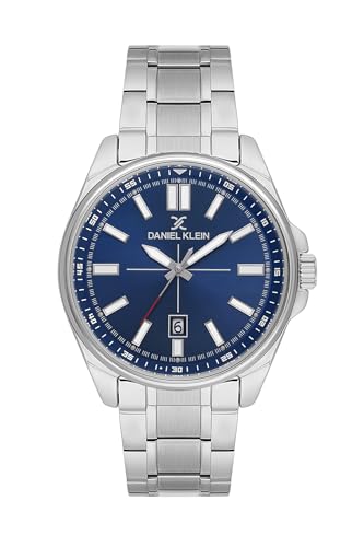 Image of Daniel Klein Men Analog Watch | Silver Case | Dark Blue Dial | Silver Stainless Steel Strap | 44 mm | Water Resistant 5 ATM | DK.6.14202-3