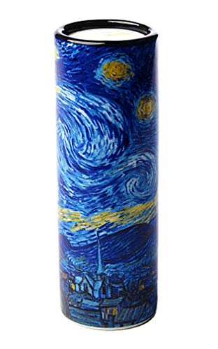Parastone Museums Kollektion Portacandelitas Alto - Motivo Van Gogh - Starry Night/Noche Estrellada - Cerámica, Altura: 14.5cm