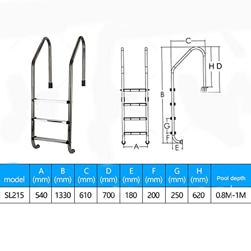Escalera para piscina BABYCE acero inoxidable 2 peldaños miniatura 4