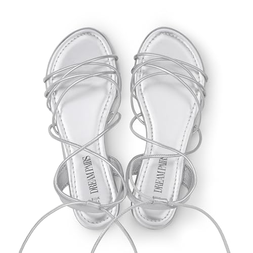 DREAM PAIRS Lace-up Gladiator Sandals Strappy Dressy Summer Flat Sandals for Women3