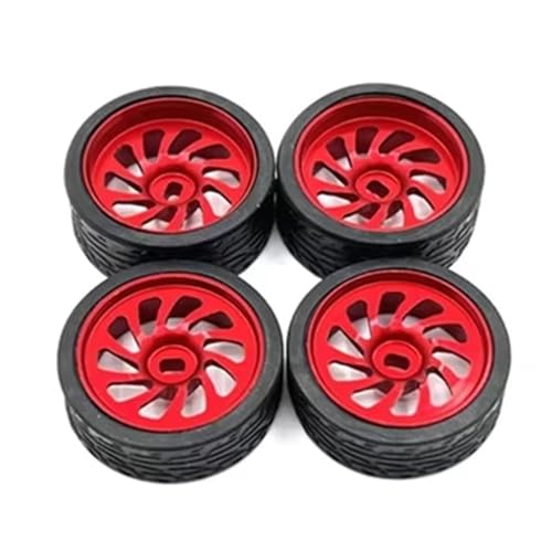 Pneu de Course 26mm Wltoys K969 K989 Jante en Métal Rouge Pièces Upgrade 1/28
