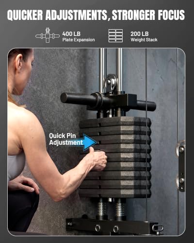 Image of Mikolo Folding Squat Rack, Wall Mounted Power Rack with Cable Crossover Machine & LAT Pull Down, Functional Trainer with 5 Adjustable Function Modes, Home Gym Package
