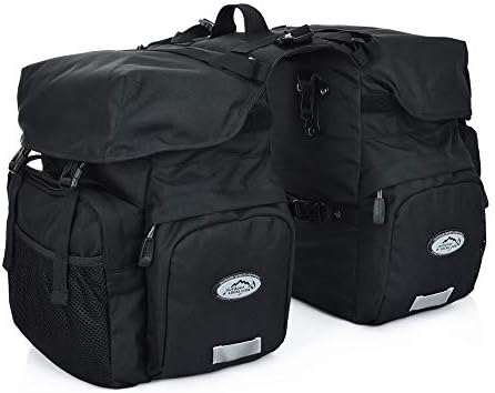 Dreamoon 50L Bike Panniers, Waterproof Bicycle Commuting Bag Saddle Bags with Rain Cover, Bike Rear Seat Bag Carrier with Reflective Trim, Cycling Organizer for Width Less Than 7 inches Rack