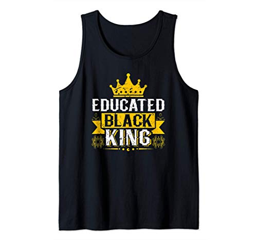Mes de la Historia del Rey Negro Educado Hombre Afro Camiseta sin Mangas
