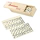 Domino Spiele Classic Line HolzBox mit 28 Dominos Doppel Spieleklassiker Spielsteinen Kunststoffteile, Bausätze für Kinder, Gesellschaftsspiel mit Dominosteinen ab 6 Jahren, Brettspiel für 2-4 Spieler
