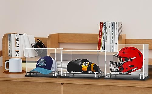 Clear hat Display case for Baseball,Acrylic Cap Holder Stand for Baseball, Football or Snapback Caps,Mini Helmet.Baseball Cap Display case with Metal feet Base(mountable) - Thumbnail 5