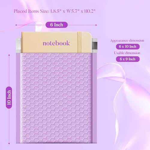 Image of Fuxury Bubble Mailers 6x10 inch 600 Pack Lavender Bubble Shipping Envelopes | Usable Size 6x9 inch #0 Cute Bubble Padded Mailer Thick Padded Envelopes for Mailing Jewelry,Makeup, Bulk