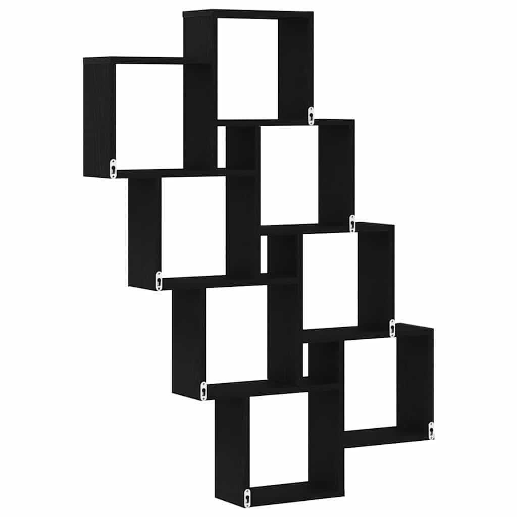 Estantería de pared (90 x 15 x 119 cm, madera derivada de la madera, diseño moderno, 8 compartimentos, resistente y ahorra espacio, para sala de estar, oficina, dormitorio