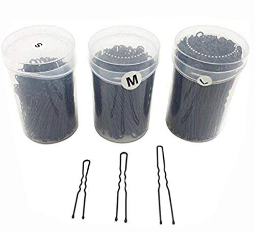 1Box Approx 160PCS Black Metal Bobby ​Pins ​Waved U Shaped Hair Pins Slides Hair Grips Bun Pins Hair Accessory For Women Girl Buns Up-Dos size M