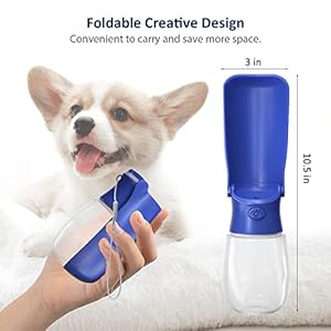Wepet foldable portable dog water bottle puppy water dispenser with drinking feeder 12 oz high temperature resistant leak proof for pets outdoor walking hiking travel food grade plastic bpa free  urban country home decor