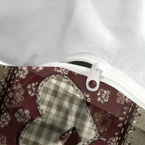 Housse de couette microfibre cœur patchwork pour un lit simple doux sans pli - 8