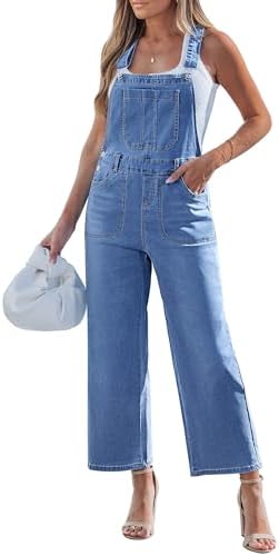 luvamia Wide Leg Overalls for Women Denim Loose Fit Baggy Bib Adj...