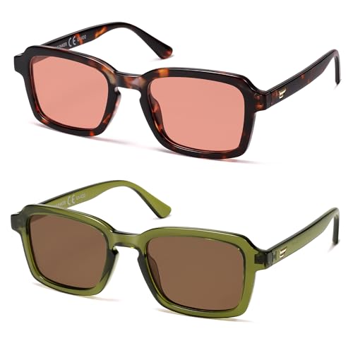 Image of VANLINKER Polarized Trendy Square Sunglasses for Women Men 2026 Retro Chic Cute Shades VL9849
