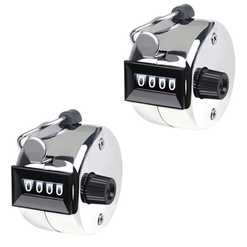 peiqiup 2 Pièces Compteurs Manuels, Compteur À Main avec Anneau De Doigt, Mini Compteur de Comptage à Main en Métal, pour Sport/Entraîneur/École/Golf,...