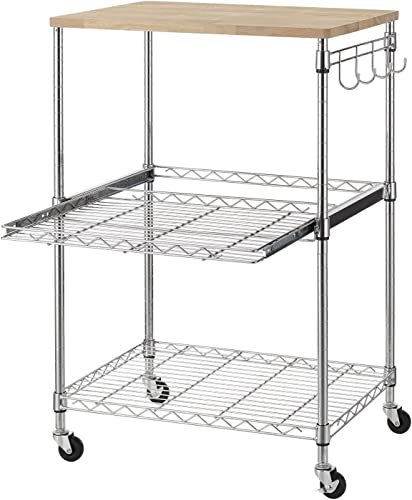 Finnhomy 3-Tier Rolling Kitchen Cart, Microwave Cart...