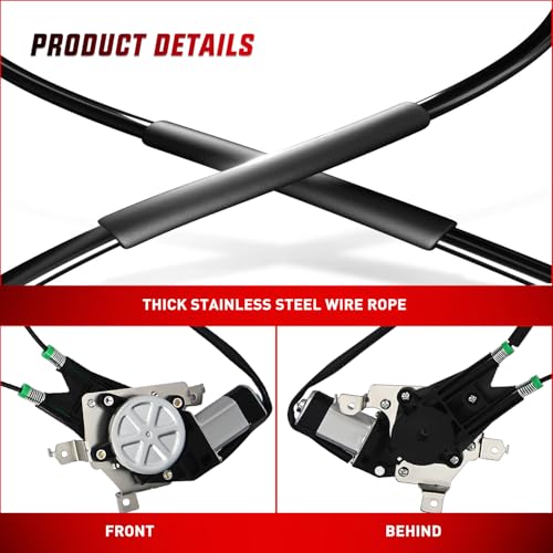 Image of Nilight 741-586 Window Regulator with Motor Front Driver Side | Compatible with 2003-2014 Ford E150 E250 Econoline E350 E450 E550 Super Duty 2004-2014