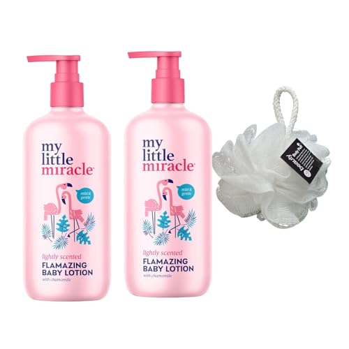 My Líttle Míracle Baby Lotion 500ml With Chamomile, Lightly Scented Twin Pack With Free Beauty Body Puff(Any Colour)