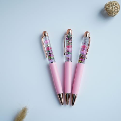 Image of Heart Ballpoint Pen Unique Floating Glitter Stationery Perfect Valentines Birthday Party Favor Gifts(Pink)