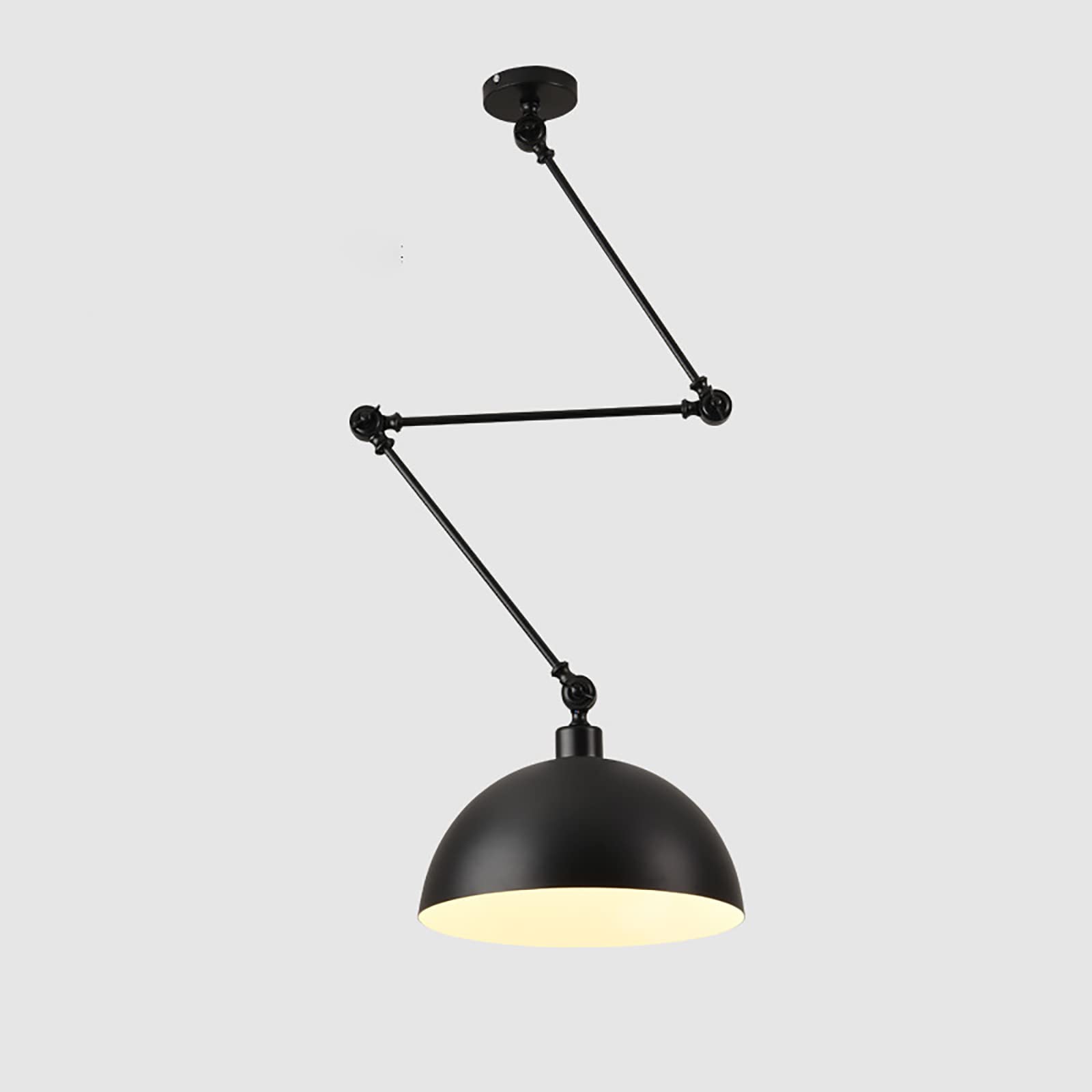 Lustre industriel suspension de plafond E27 réglable luminaire métal noir pièce