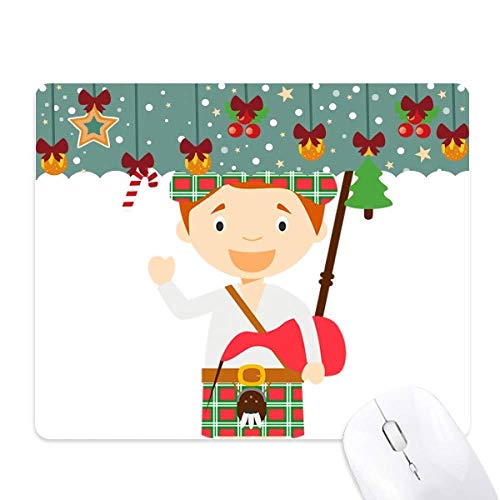 Tapis de souris de Noël vert écossais antidérapant pour souris optique