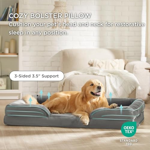 Image of Cutepups Orthopedic Dog Bed Comfortable Dog Mattress for Sleeping, Washable pet Bed for Dogs (Only Grey, L)