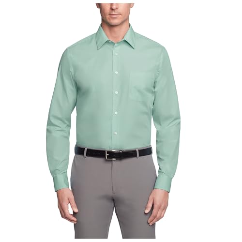 Image of Van Heusen Men's Poplin Regular Fit Solid Point Collar Dress Shirt