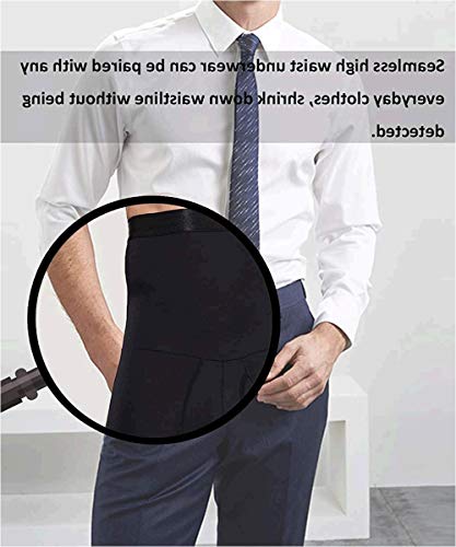 Quafort Men Tummy Control Shorts High Waist Slimming Shapewear Body Shaper Leg Underwear Briefs Black thumb #2