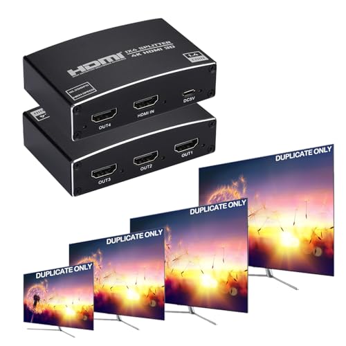 Divisor HDMI 1x4 con soporte 4K y 3D para disfrutar de máxima nitidez en cuatro monitores