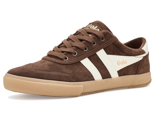 Image of Gola Womens Badminton Suede, Dark Brown/Off White/Gum, 9